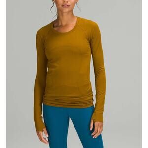 Lululemon Long Sleeve Swiftly Tech Tee Shirt Gold Spice Yellow 4